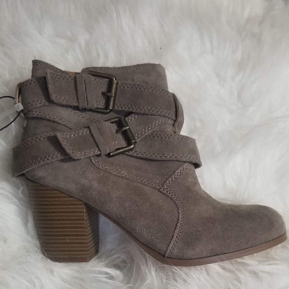 💋"Heather" real leather suede booties
